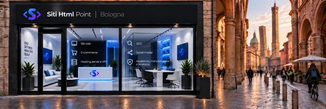 Sede Siti Html Point a Bologna con vetrina e spazio consulenziale
